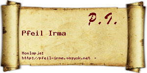 Pfeil Irma névjegykártya